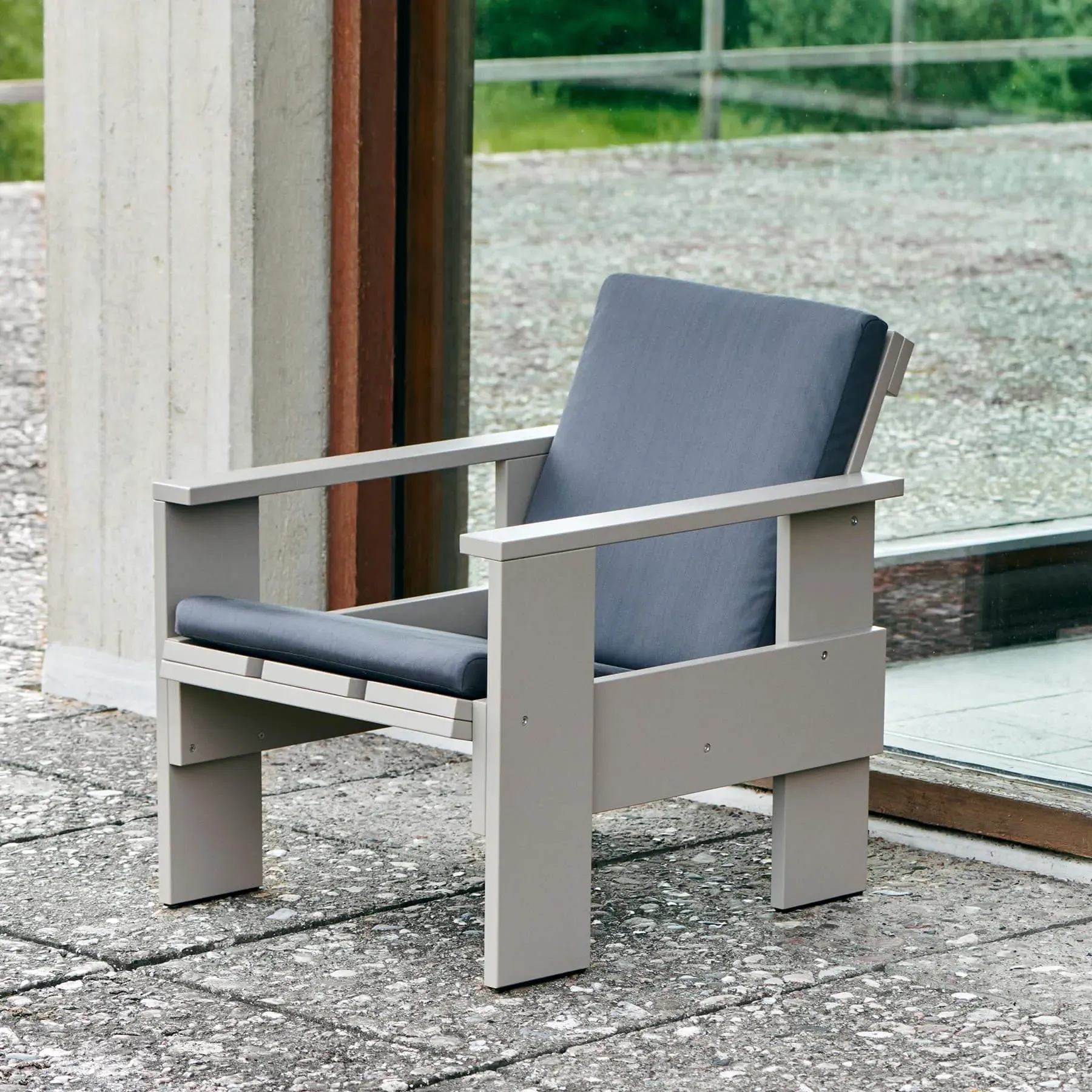 Folding Lounge Chair Cushion - Grey, Fabric