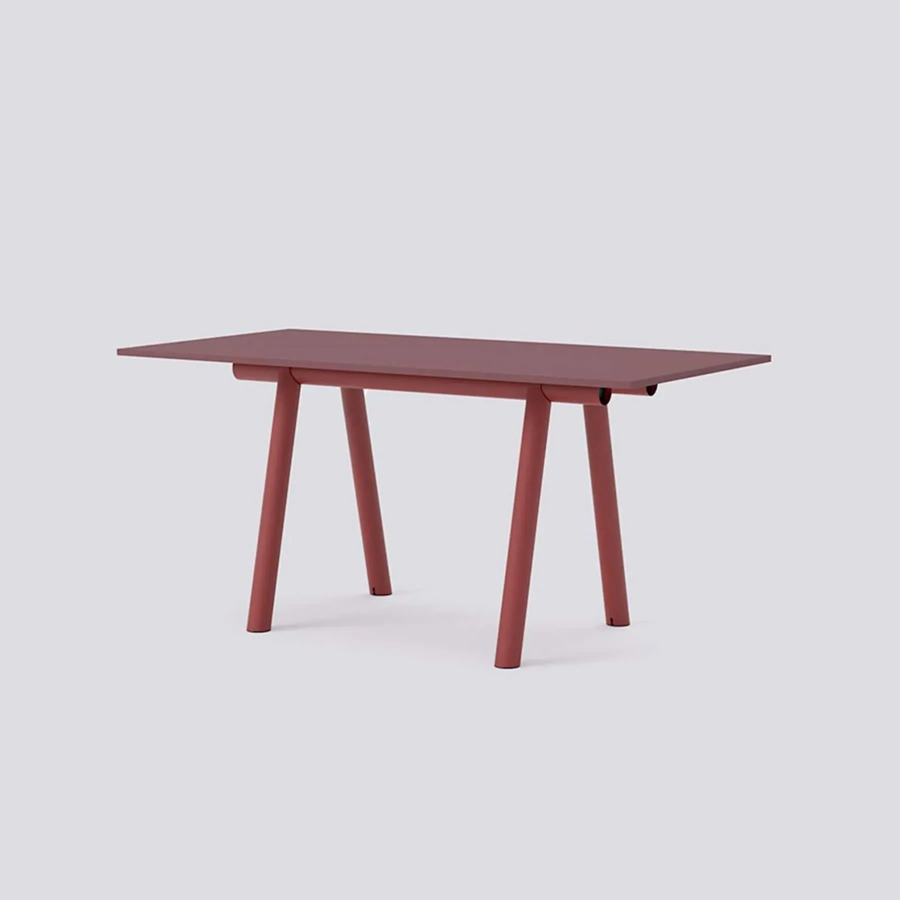 High Table with Linoleum Top - Burgundy, Aluminium image