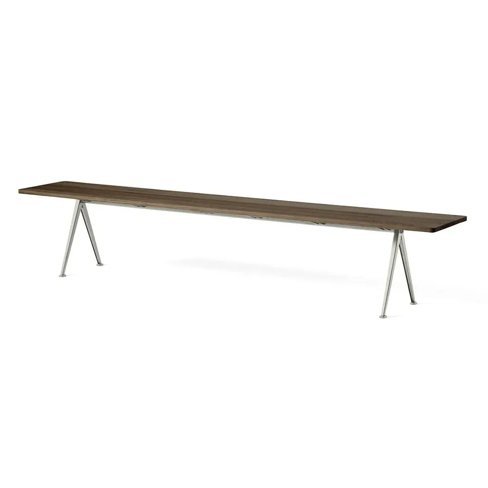 Large Bench with Steel Legs - Black, Oak