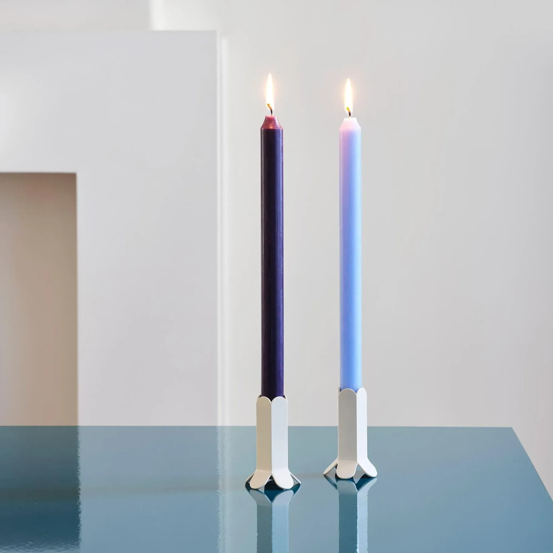 Large Candle Holder with Arcs Design - Mirror