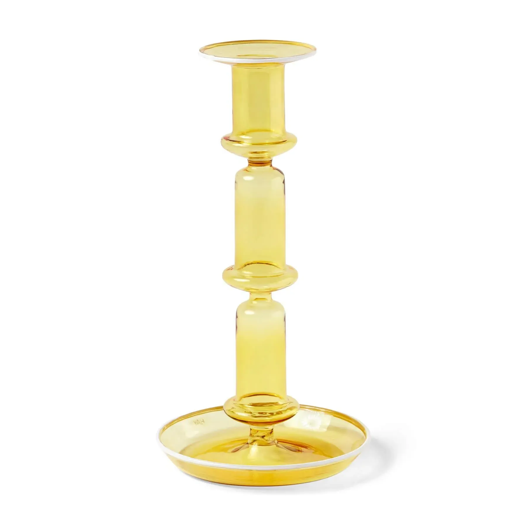 Large Candle Holder - Yellow, Borosilicate Glass