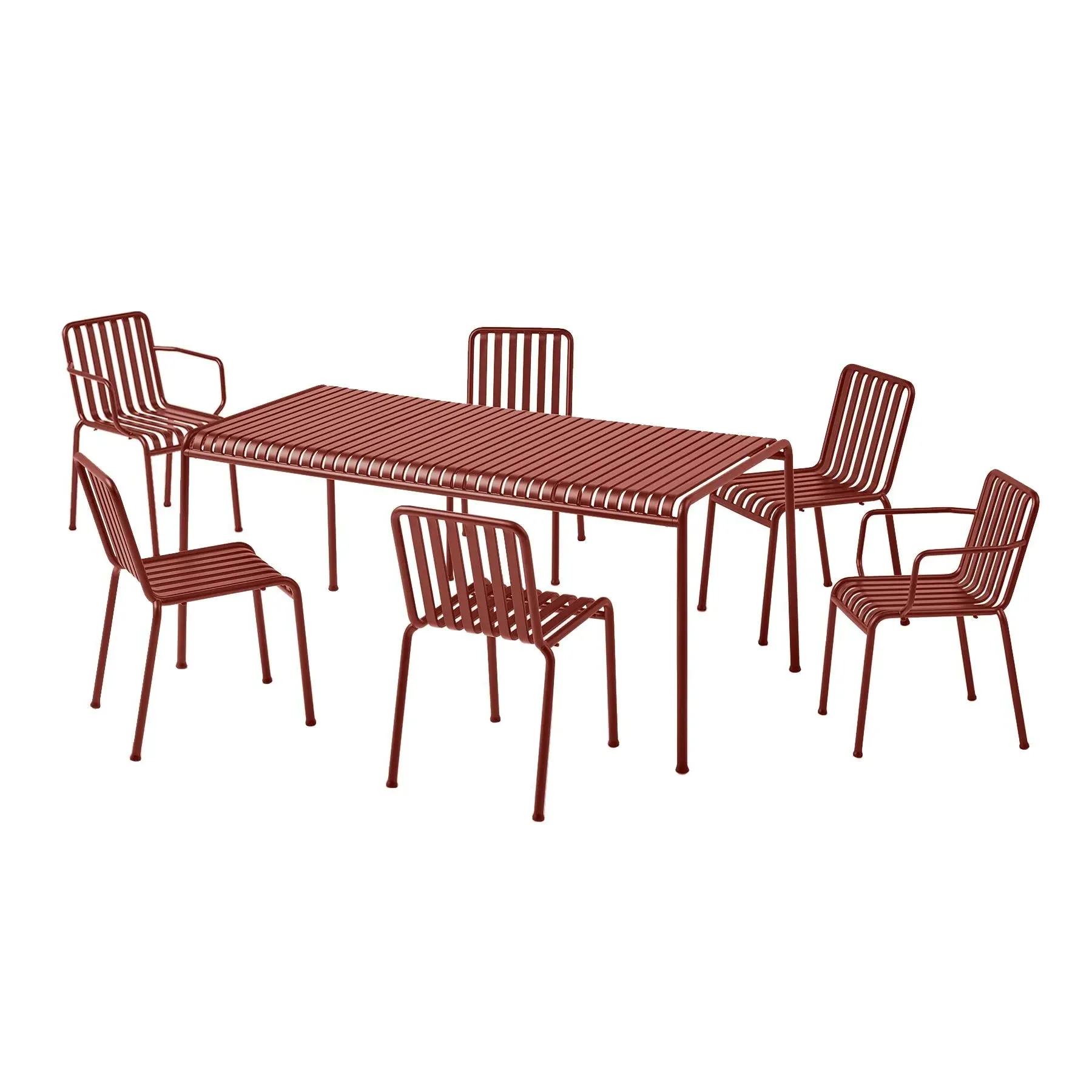 Large Dining Set with Armchairs - Galvanised