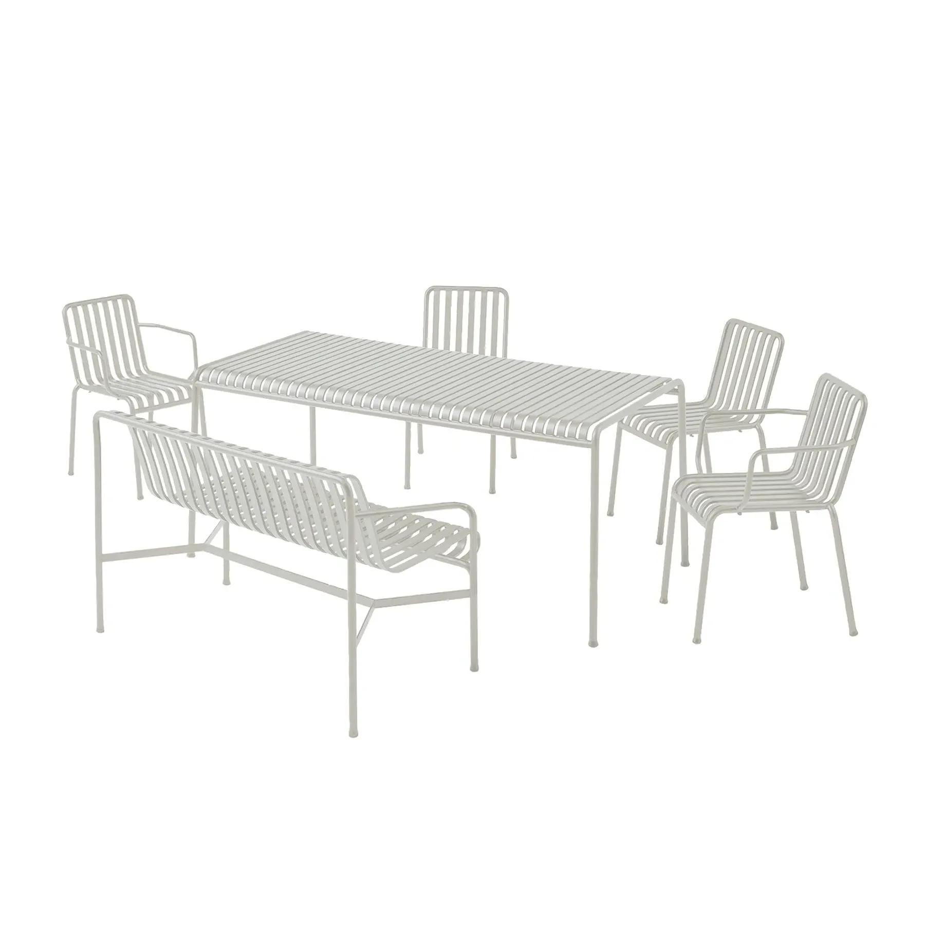 Large Dining Set with Bench - Iron Red