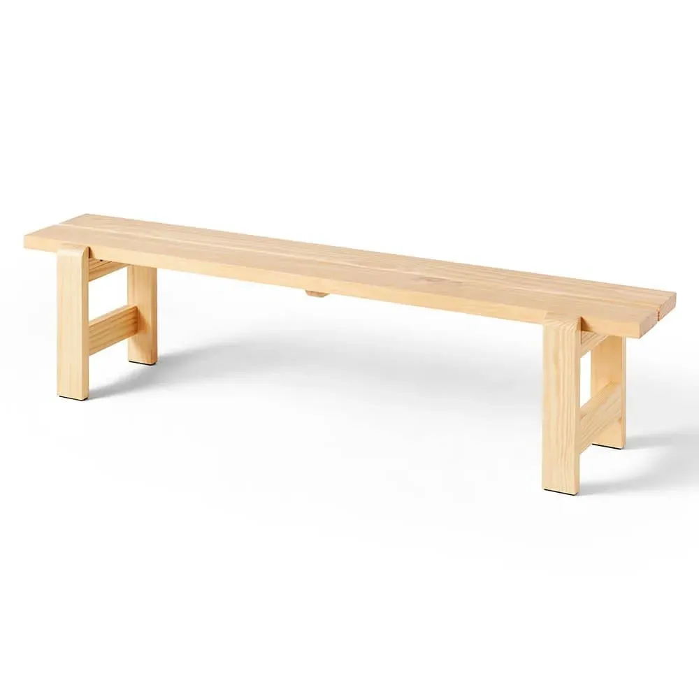Large Outdoor Bench Weather-Resistant - Natural, Pine