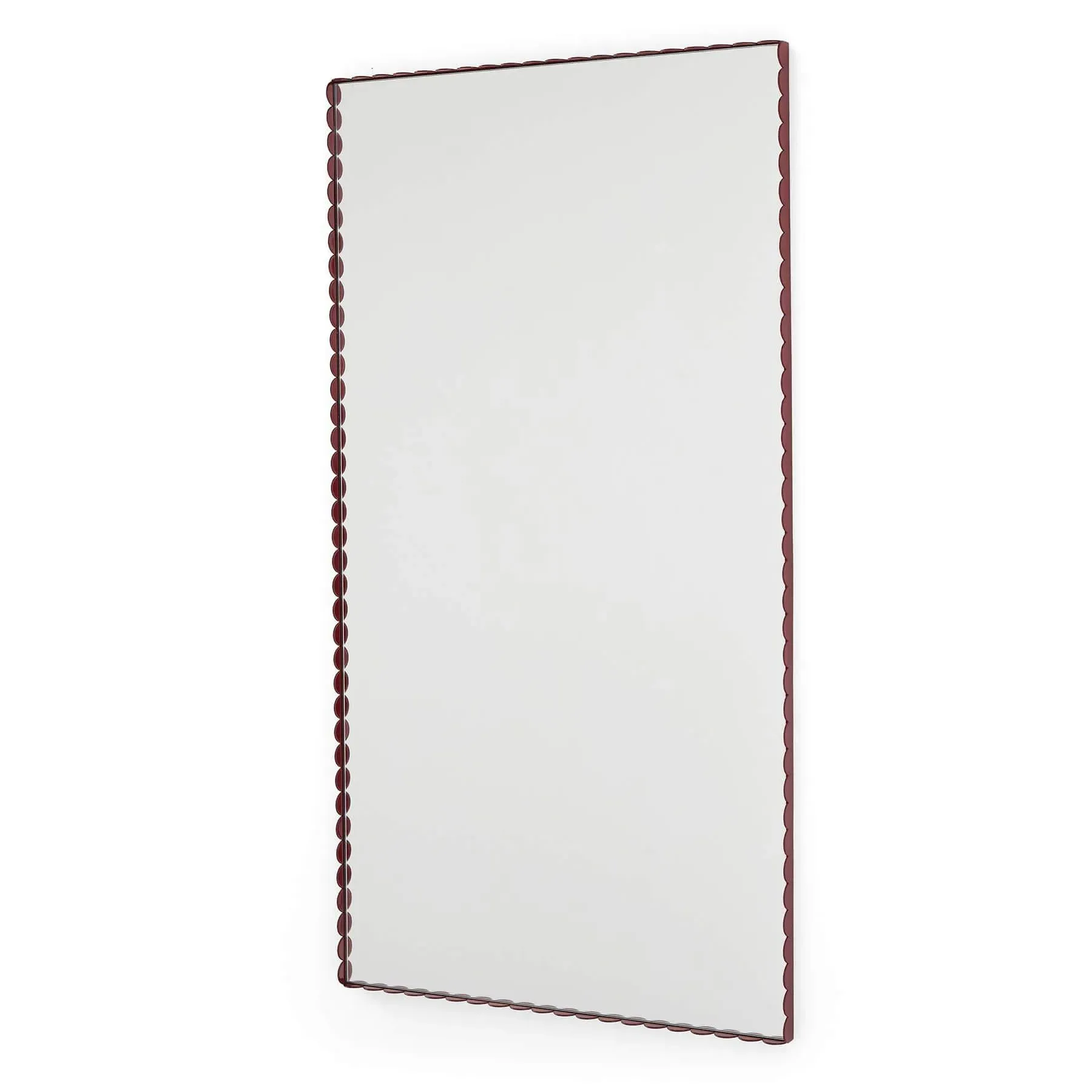 Large Rectangular Mirror - Burgundy, Metal