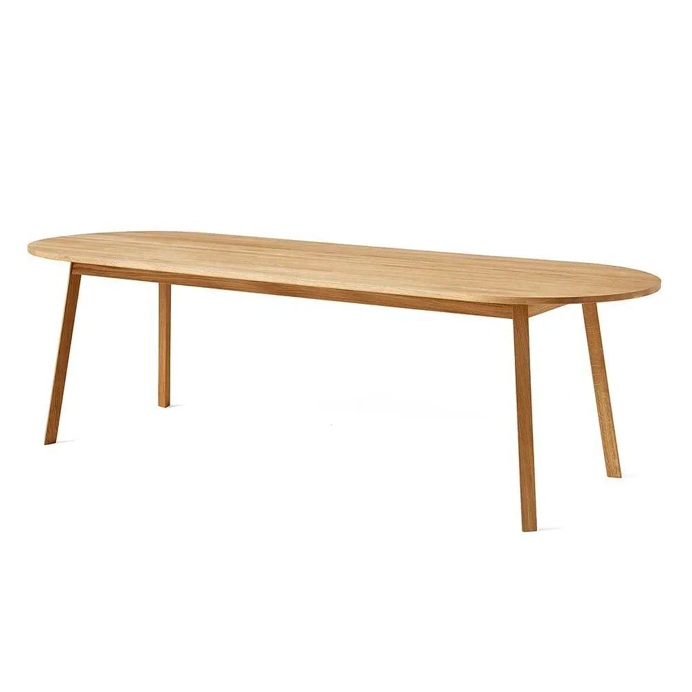 Large Round Dining Table Triangle Legs - Oak