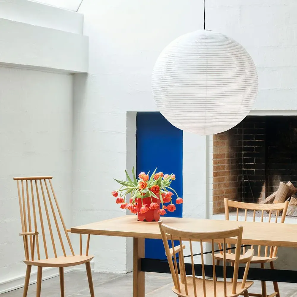 Large Round Pendant Shade - Rice Paper, Bamboo