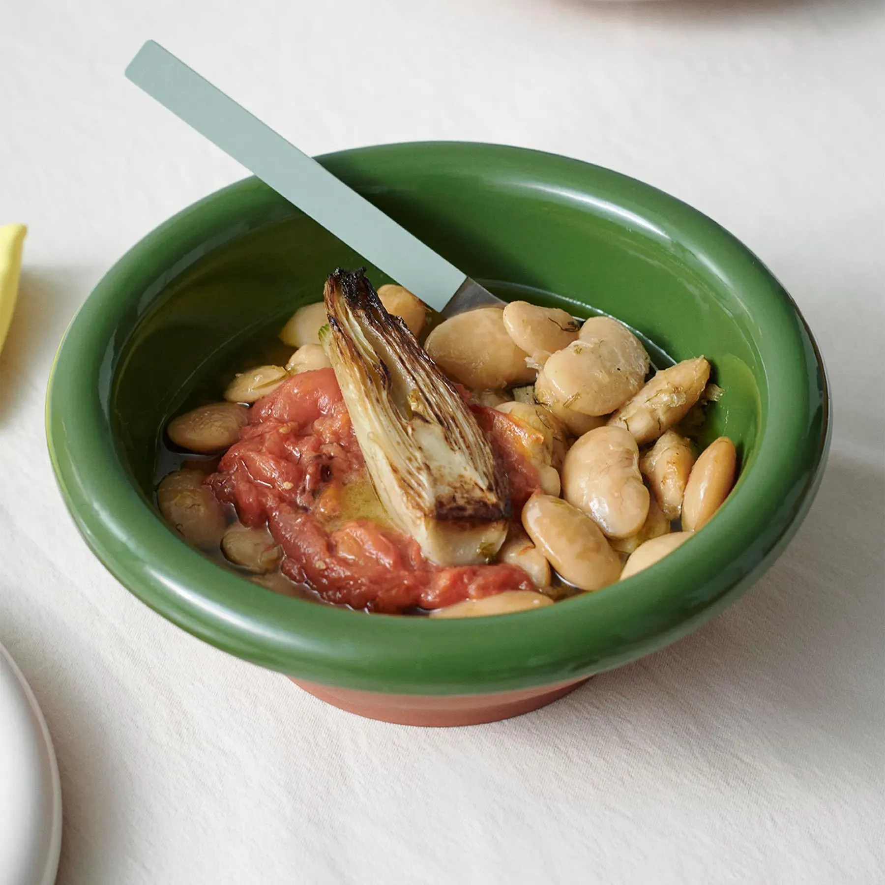 Large Salad Bowl - Off White, Terracotta