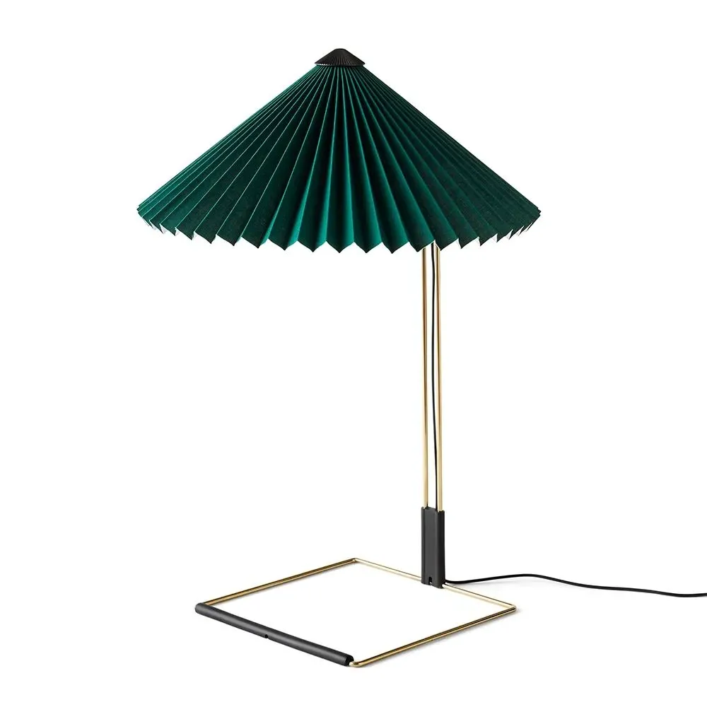 Large Table Lamp with Dimmer - Green, Cotton