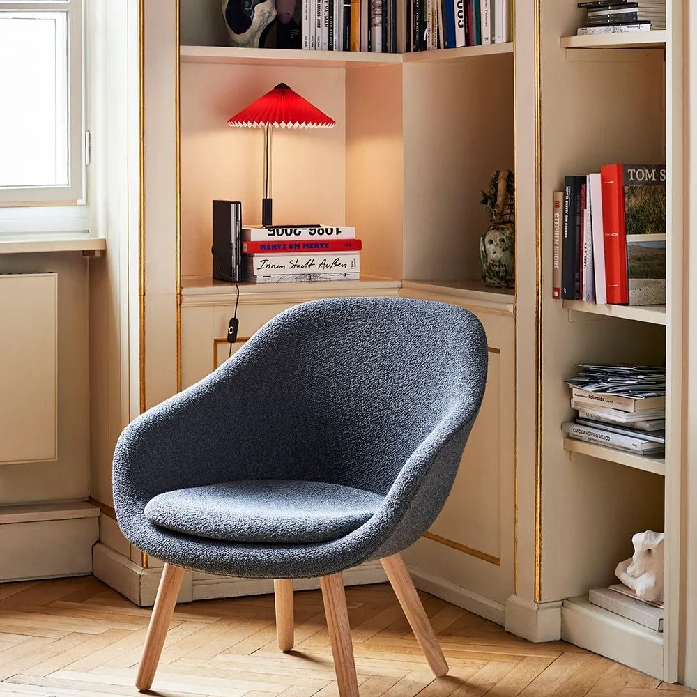 Large Table Lamp with Dimmer - Red, Cotton