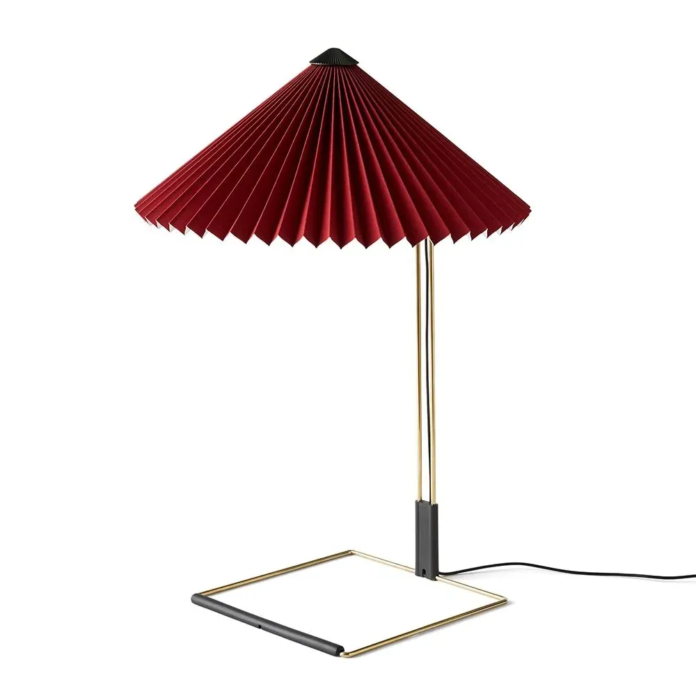 Large Table Lamp with Dimmer - Red, Cotton