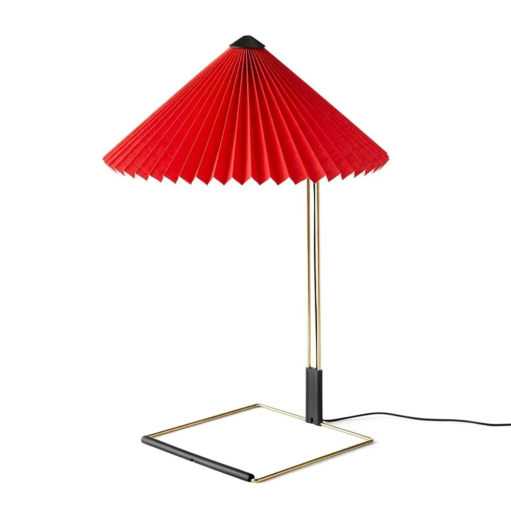 Large Table Lamp with Dimmer - Red, Cotton
