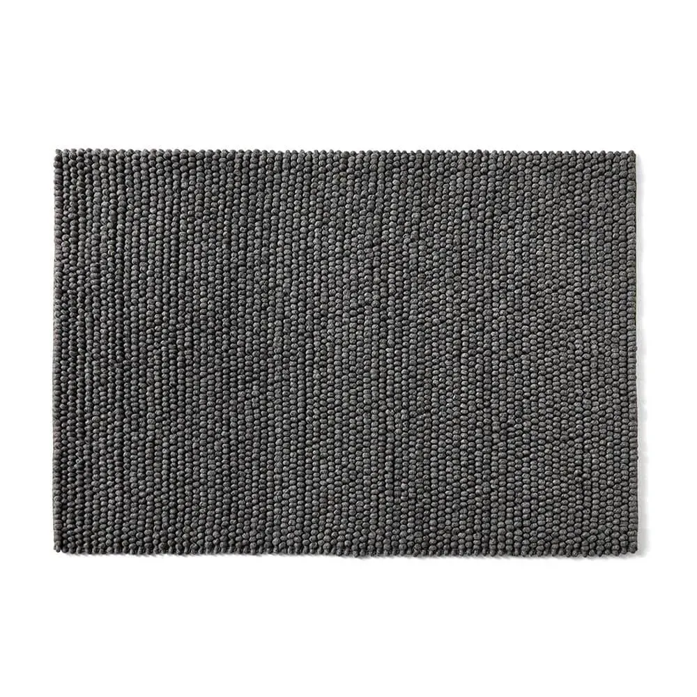 Large Textured Rug - Dark Grey, Pure Wool