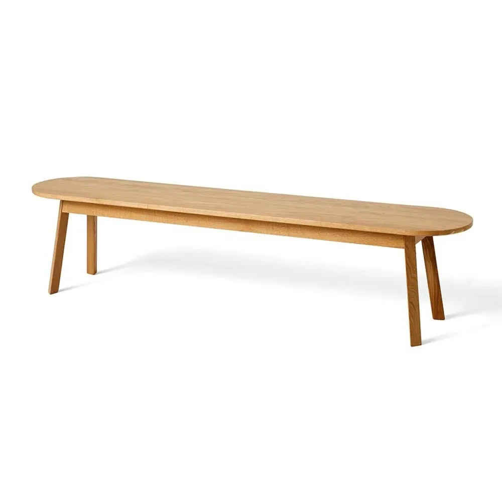 Large Triangle Leg Bench - Lacquered Oak