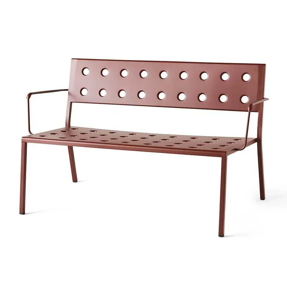 Lounge Bench with Arms - Green, Steel