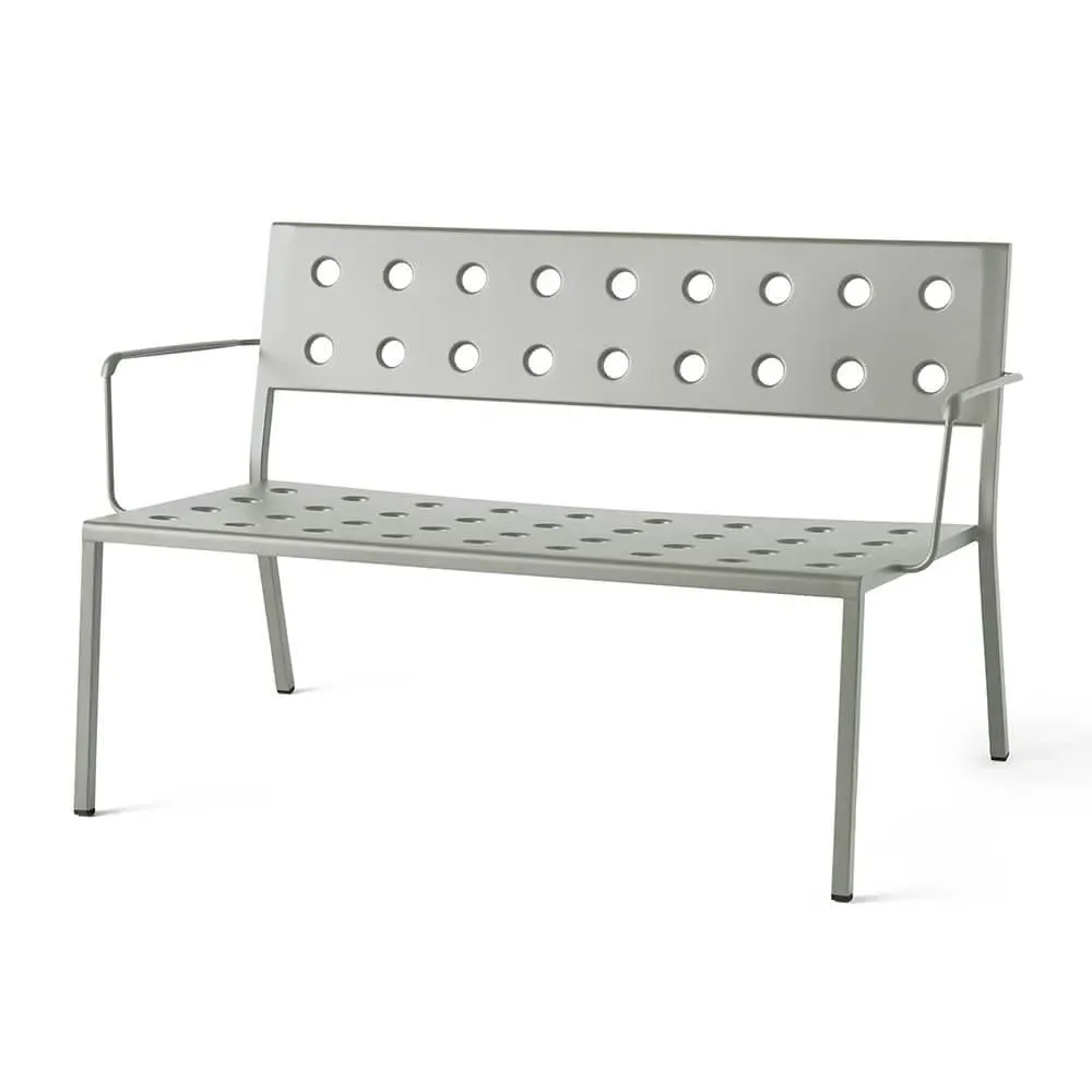 Lounge Bench with Arms - Green, Steel