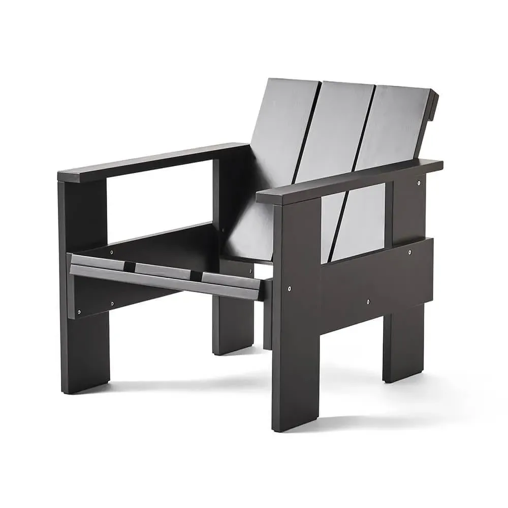 Lounge Chair with Armrests - Black, Pine