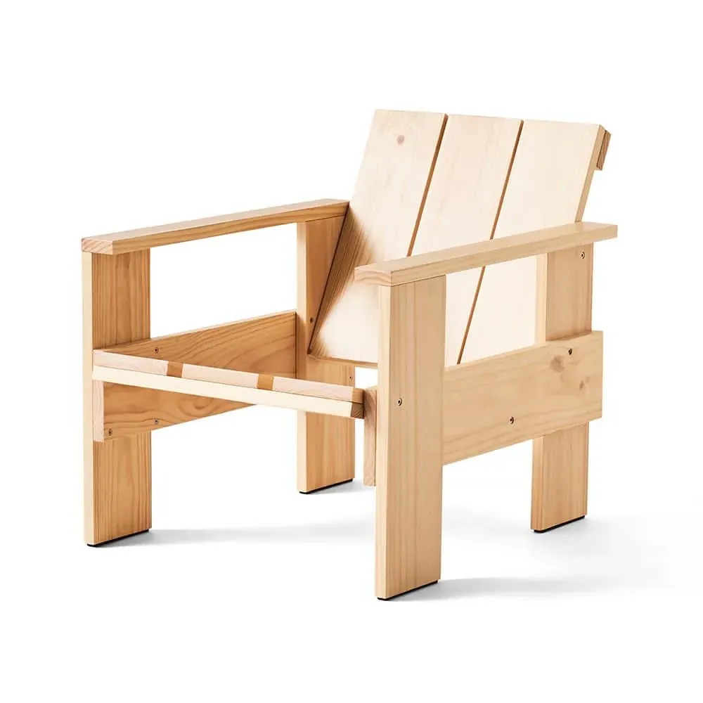 Lounge Chair with Armrests - Pine Wood