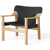 Lounge Chair with Canvas Cover - Black, Oak