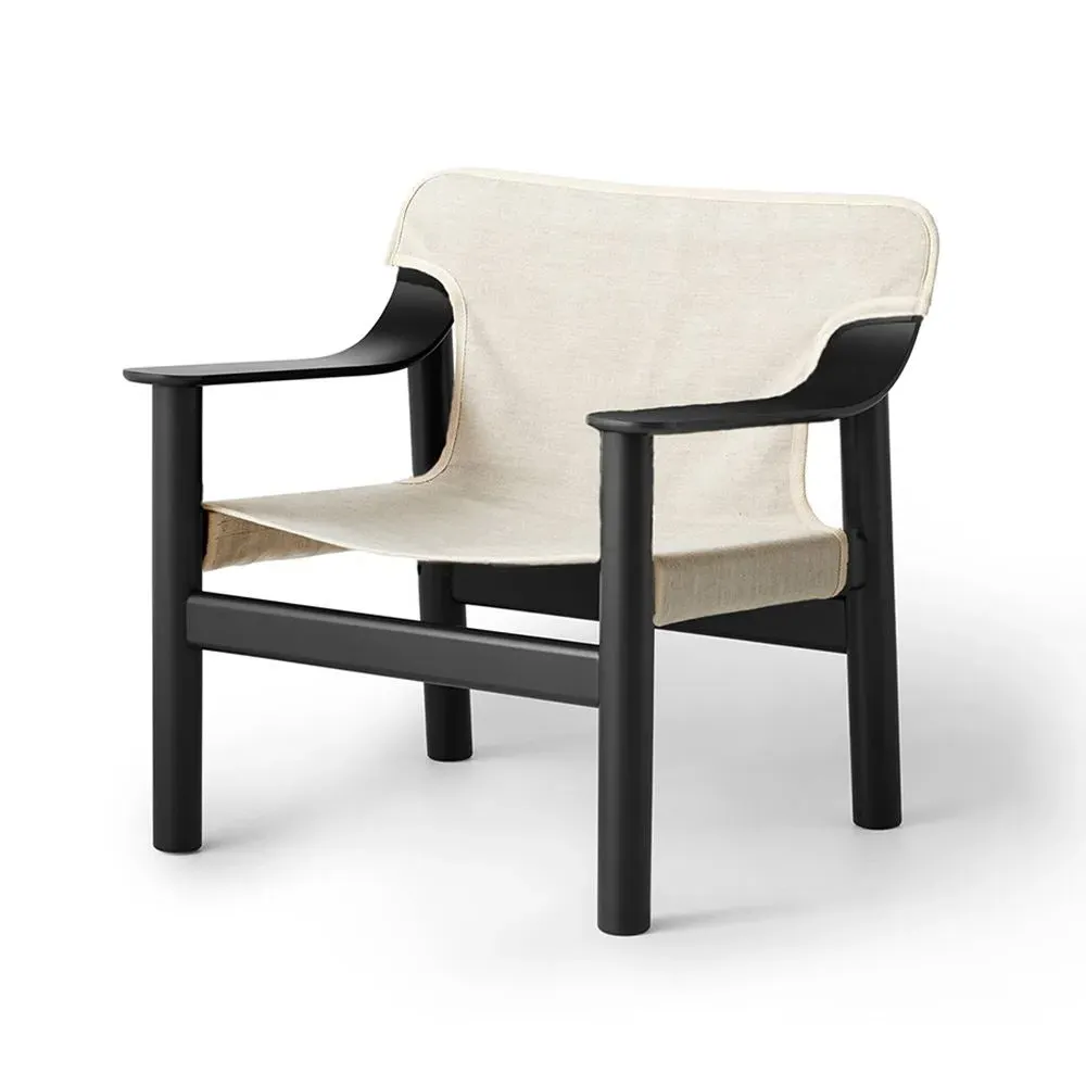 Lounge Chair with Canvas Cover - Black, Oak