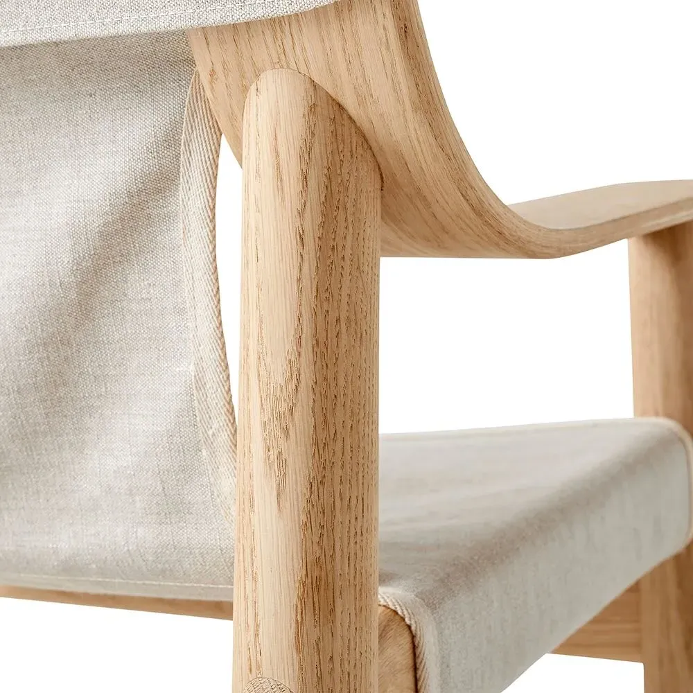 Lounge Chair with Canvas Cover - Green, Oak