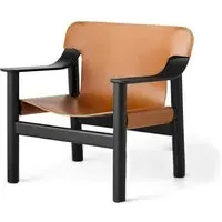 Lounge Chair with Leather Cover - Brandy, Oak