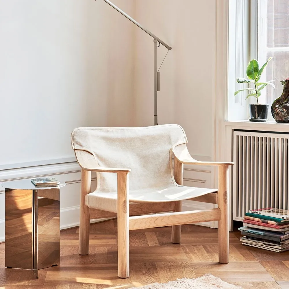 Lounge Chair with Leather Cover - Natural, Oak