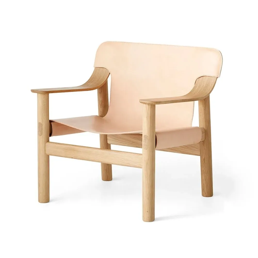 Lounge Chair with Leather Cover - Nature, Oak