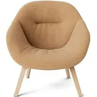 Lounge Chair with Quilted Shell - Oak