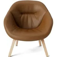 Lounge Chair with Quilted Shell - Oak