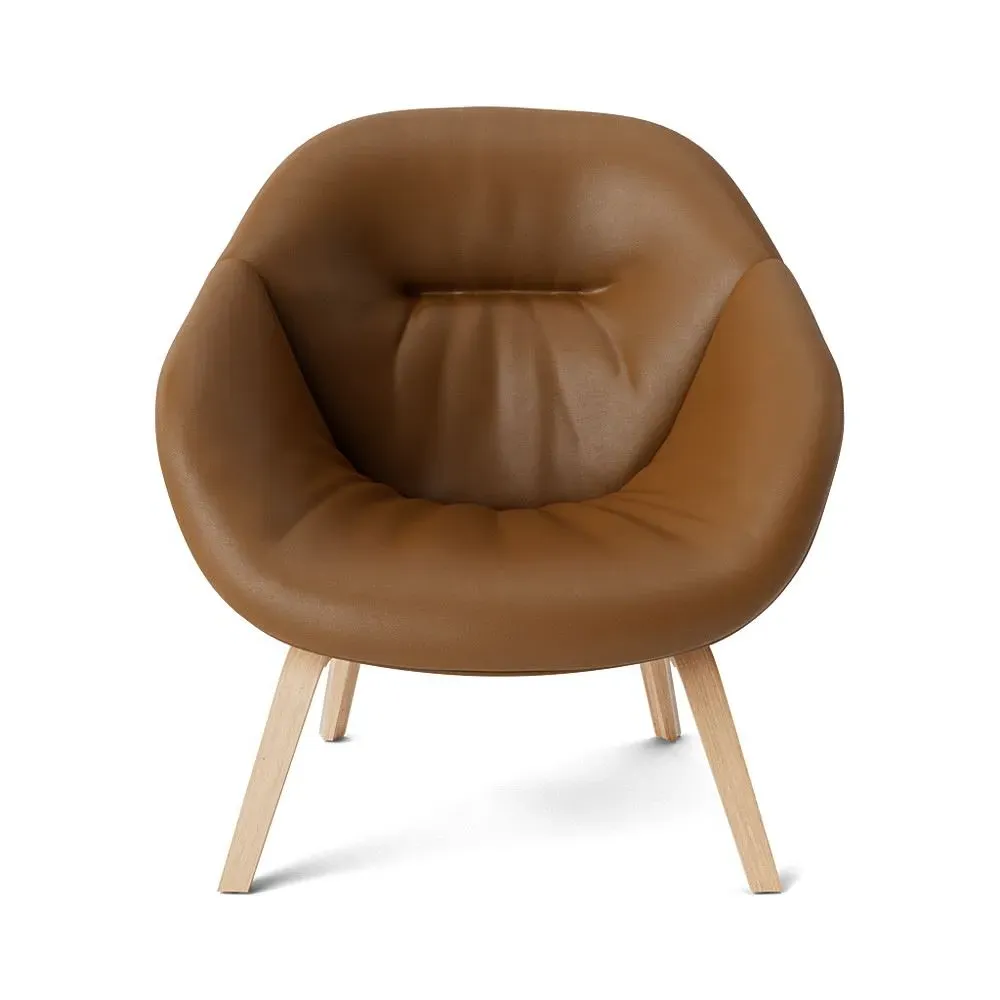 Lounge Chair with Quilted Shell - Oak