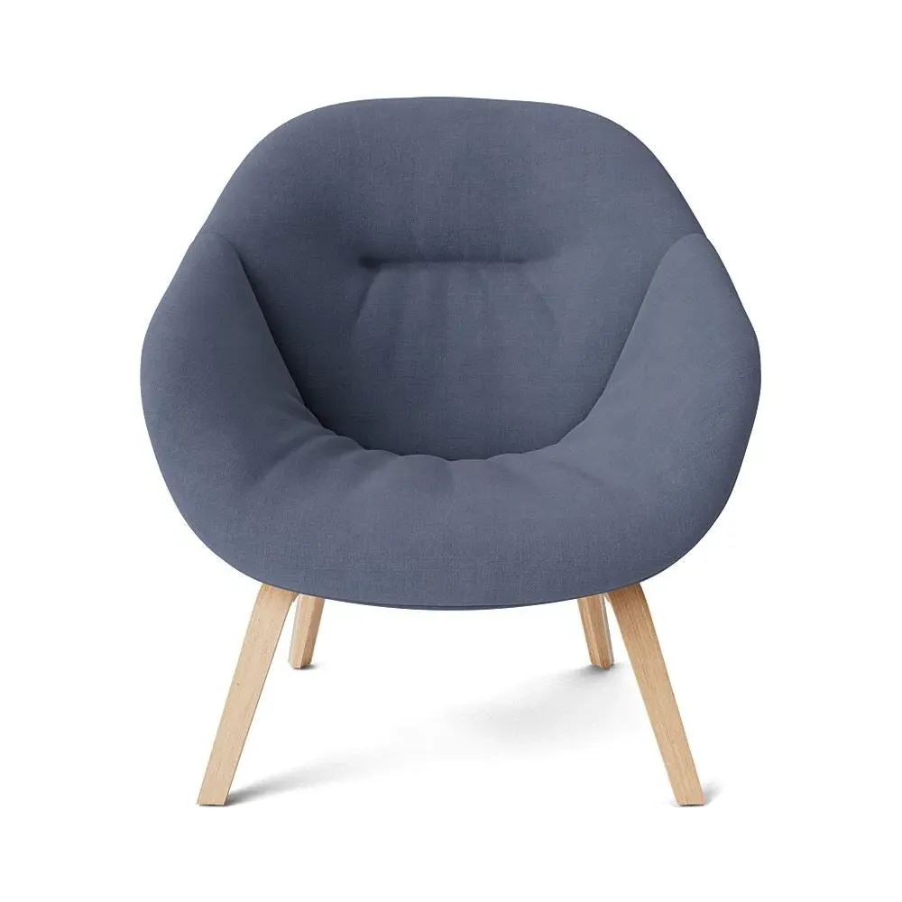 Lounge Chair with Quilted Shell - Oak