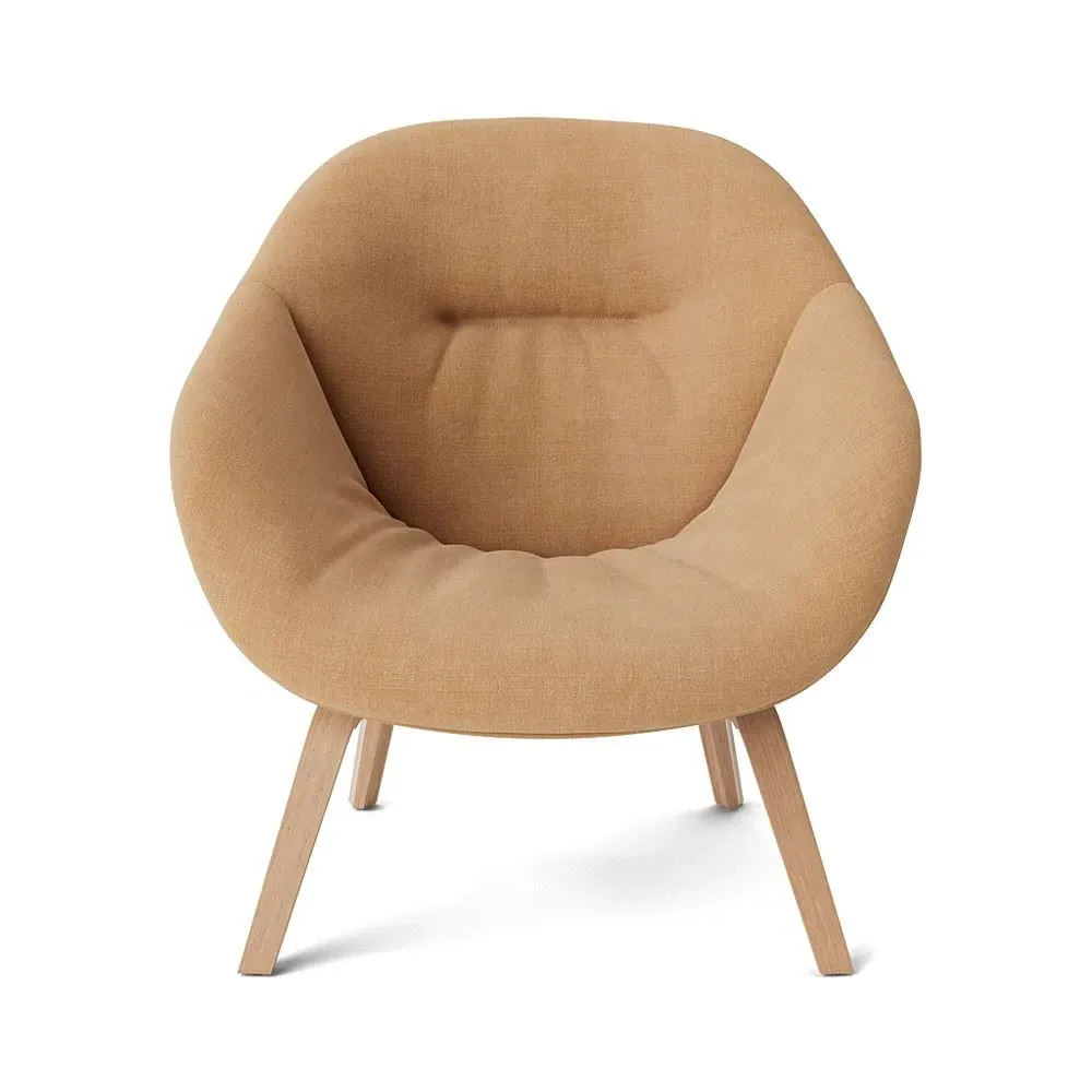 Lounge Chair with Quilted Shell - Oak