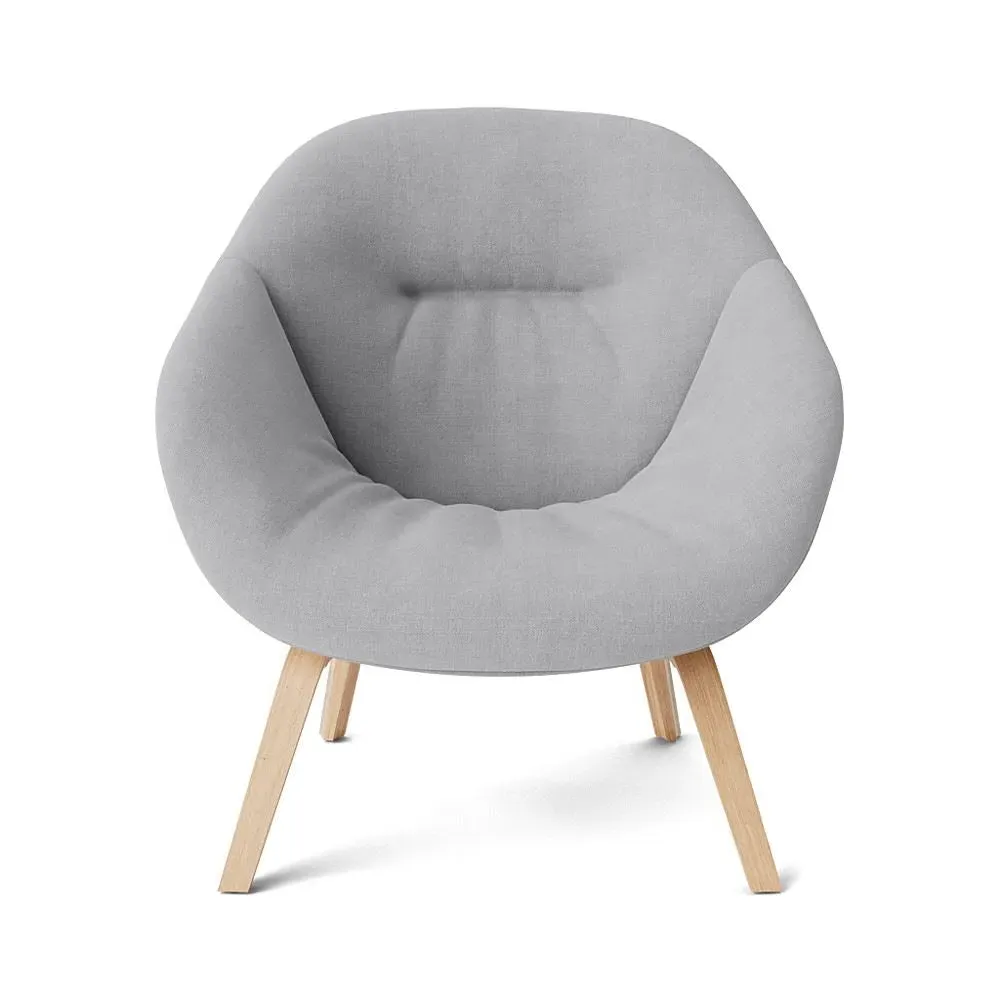 Lounge Chair with Quilted Shell - Oak