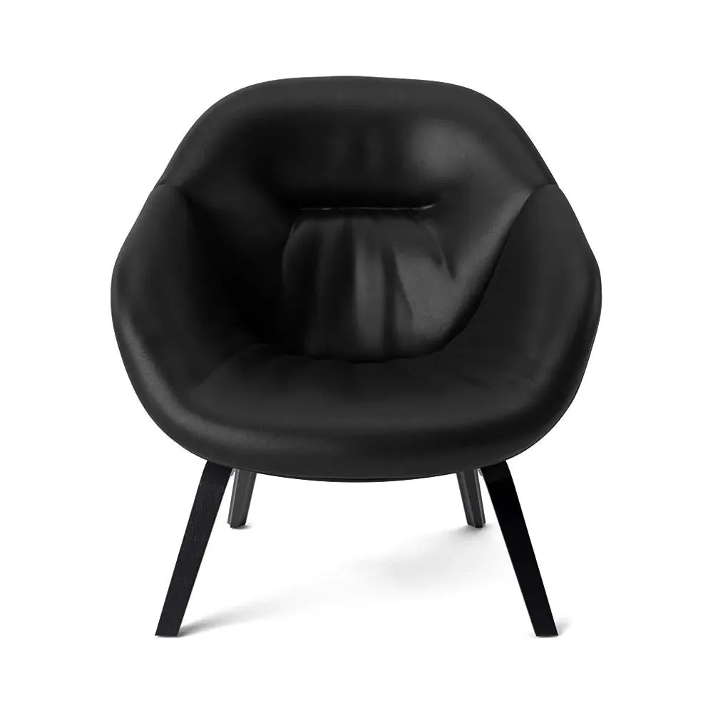 Lounge Chair with Quilted Shell - Oak