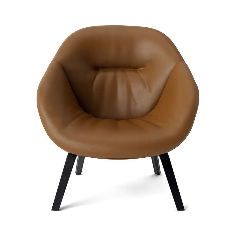 Lounge Chair with Quilted Shell - Oak