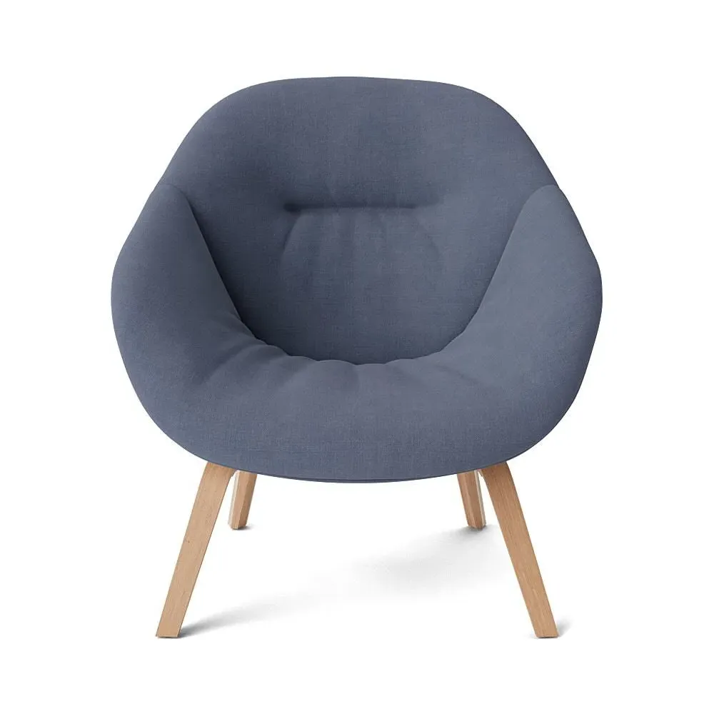 Lounge Chair with Quilted Shell - Oak