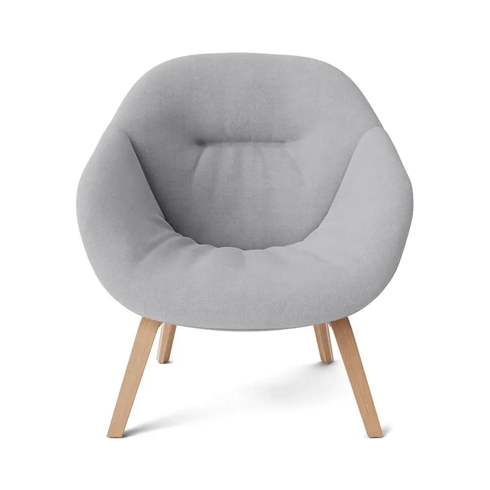 Lounge Chair with Quilted Shell - Oak