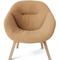 Lounge Chair with Quilted Shell - Oak