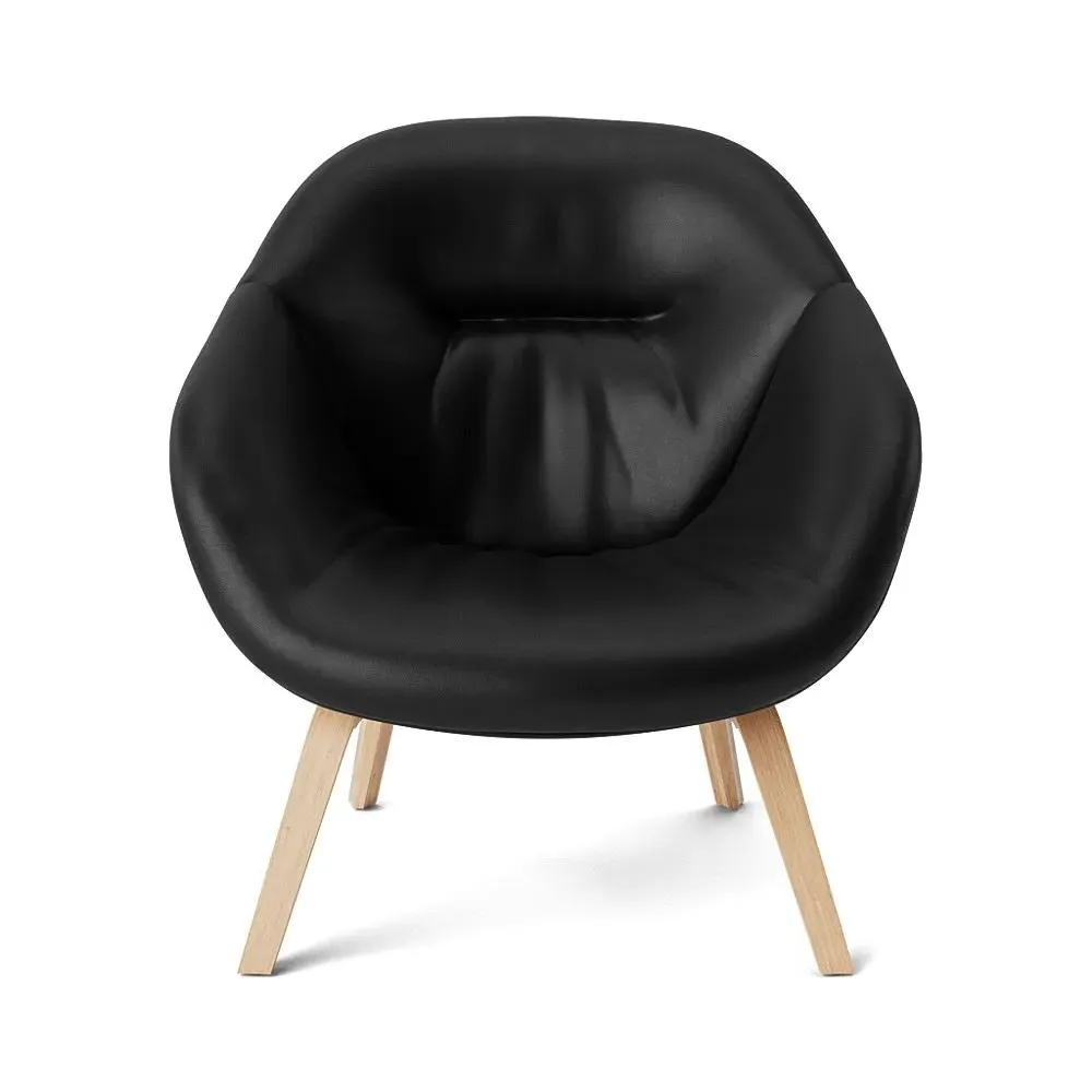 Lounge Chair with Quilted Shell - Oak