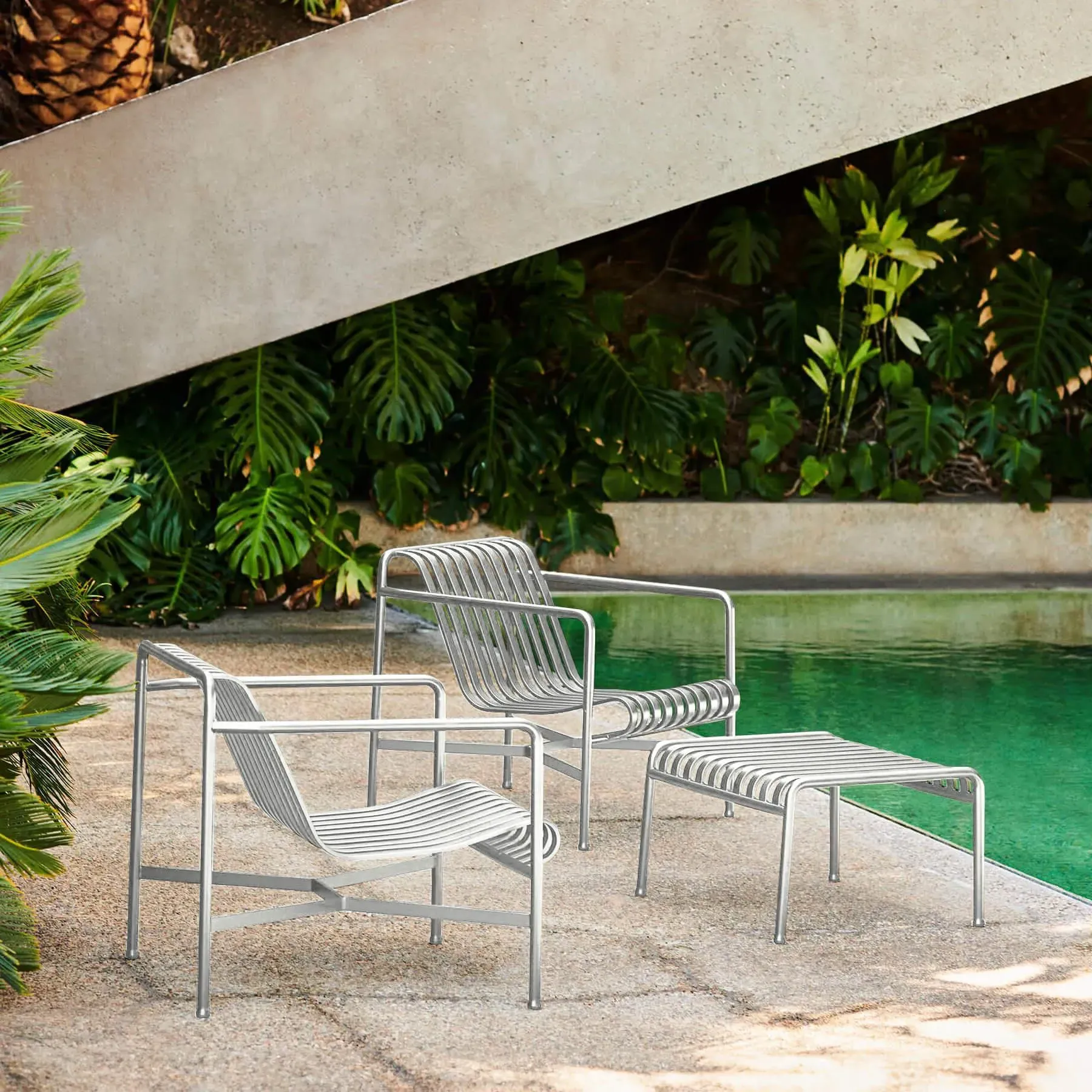 Lounge Set with Ottoman - Galvanised