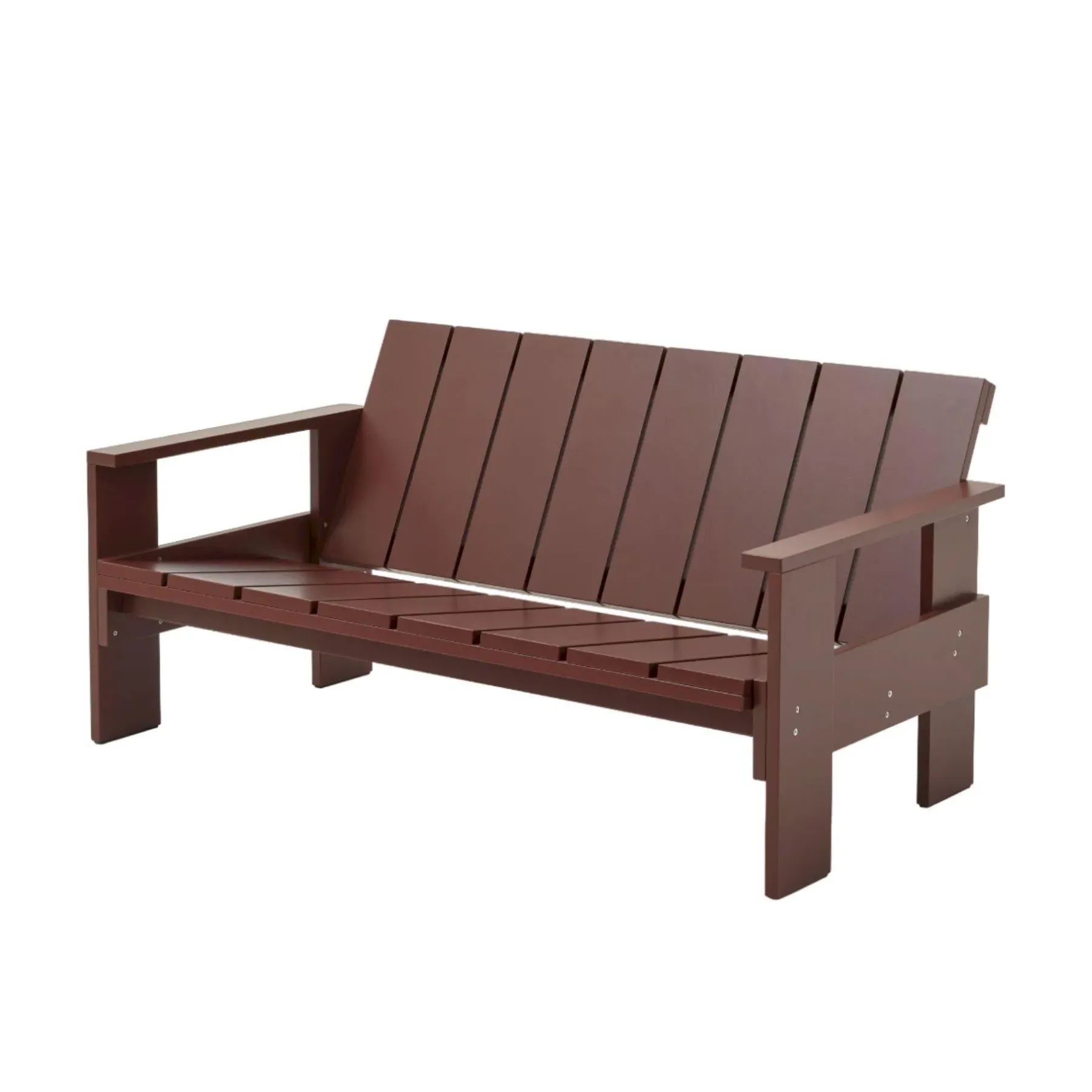 Lounge Sofa with Crossbars - Red, Pine Wood