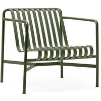 Low Lounge Chair with Slats - Green, Steel