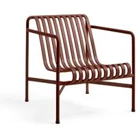 Low Lounge Chair with Slats - Red, Steel