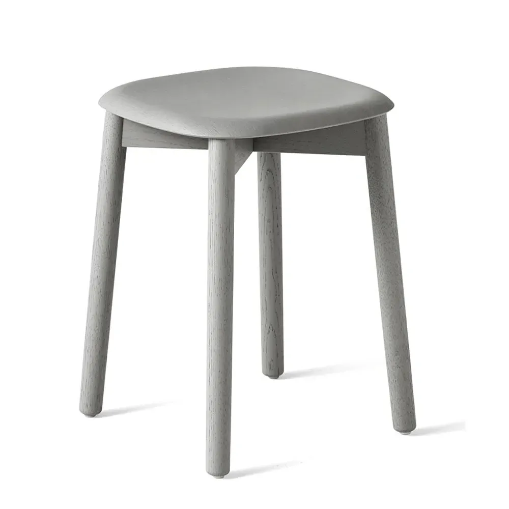 Low Stool with Curved Seat - Black, Oak