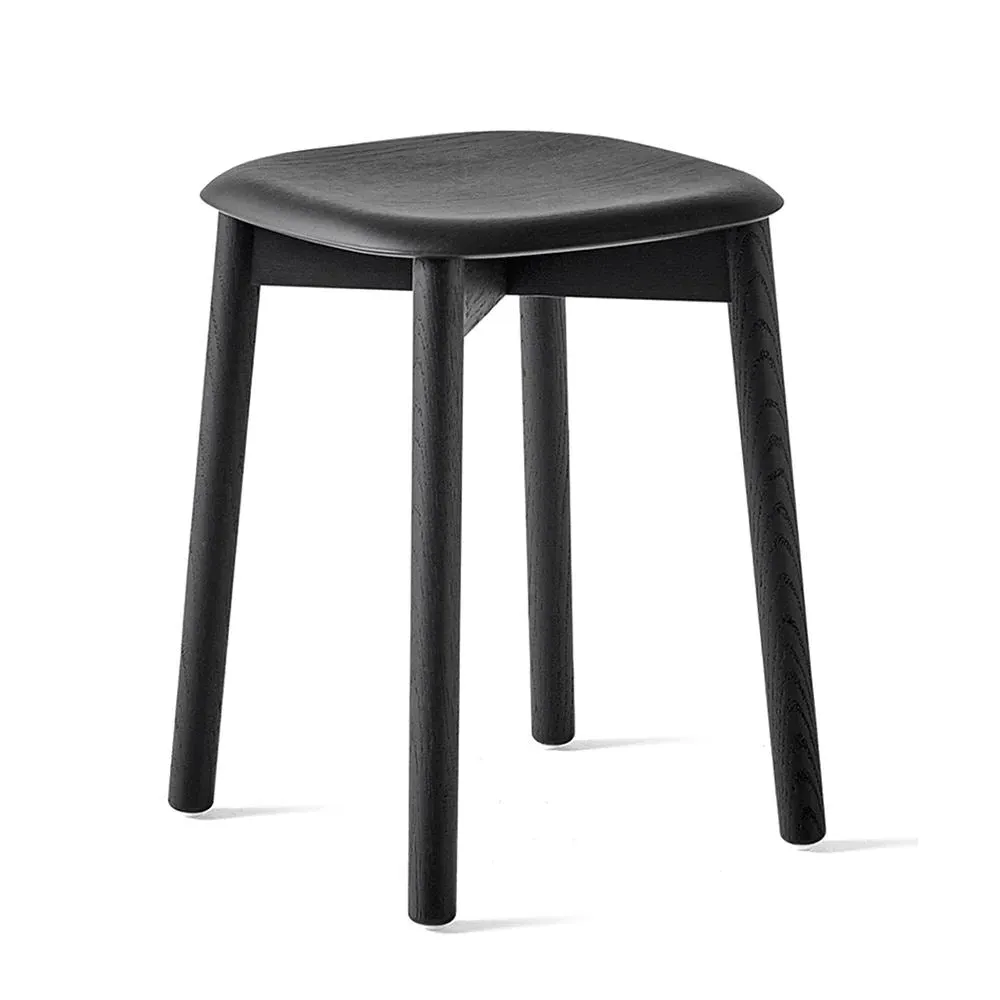 Low Stool with Curved Seat - Smoked, Oak