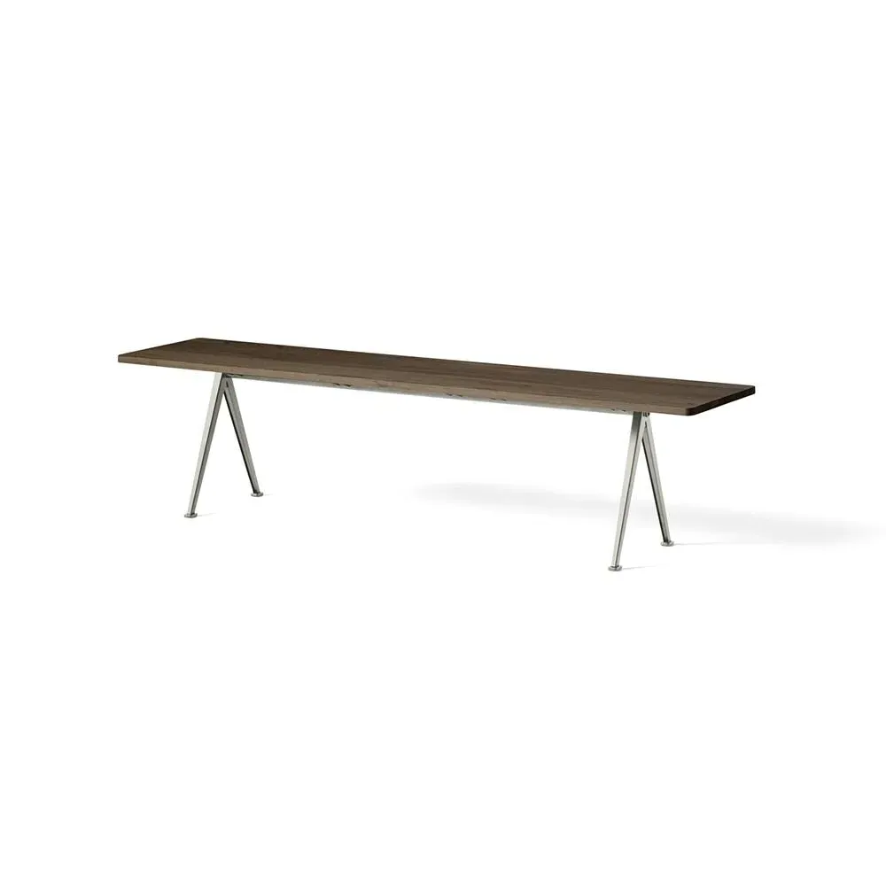 Medium Bench with Steel Legs - Oak, Steel