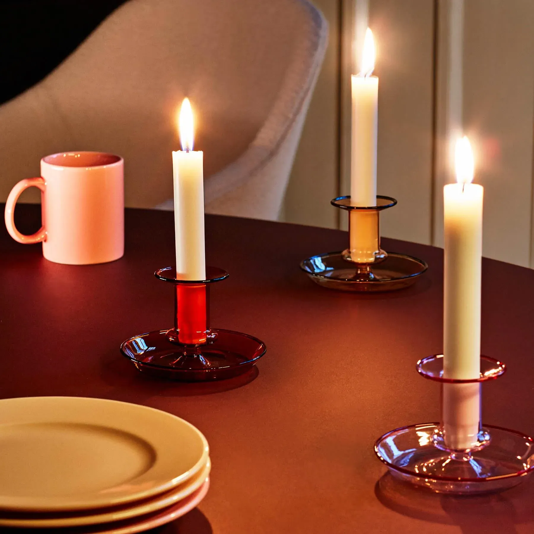 Medium Candle Holder - Blue, Borosilicate Glass