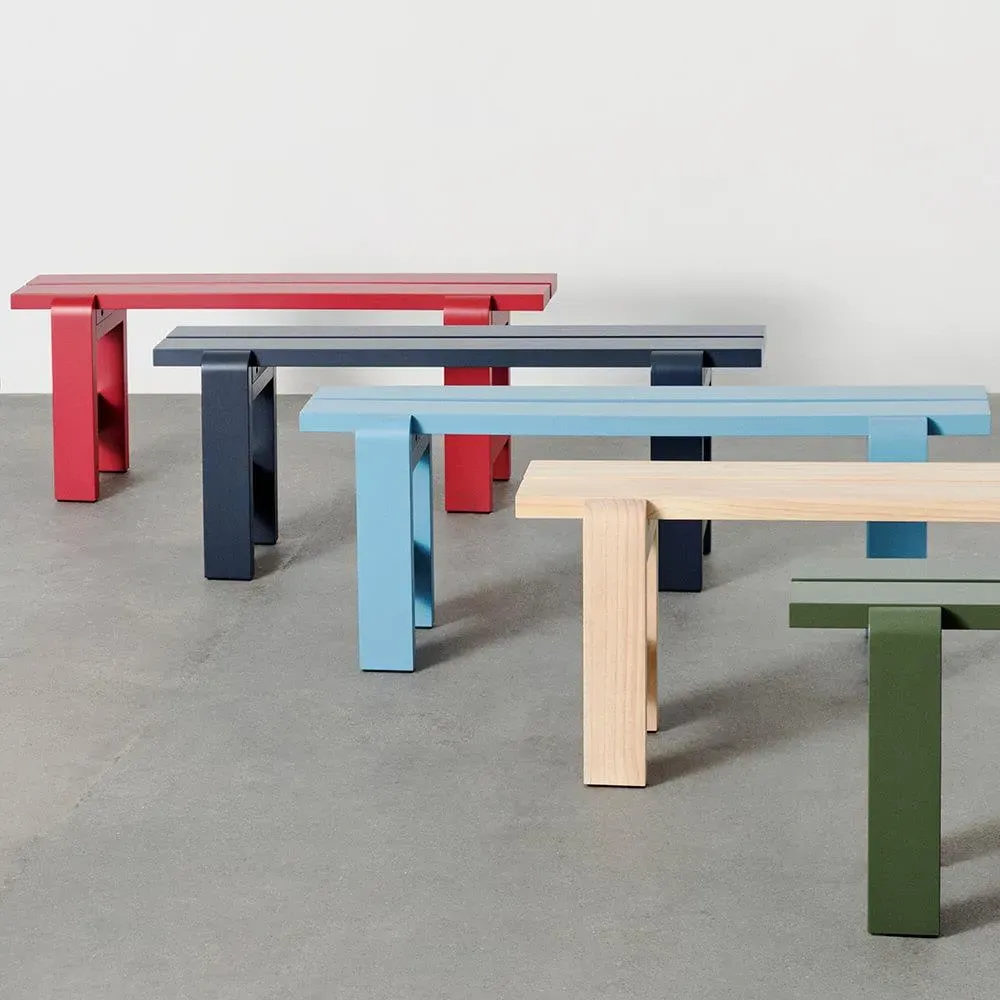 Medium Outdoor Bench Weather-Resistant - Blue, Pine