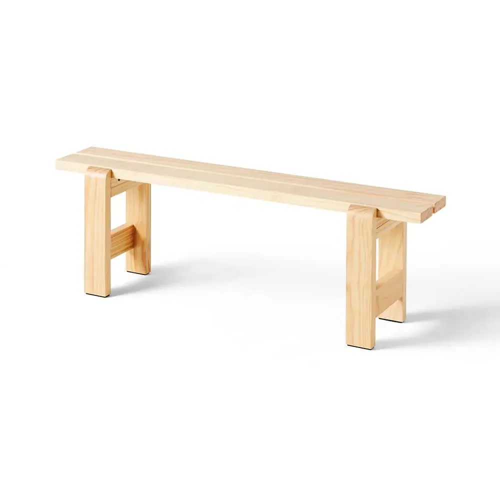 Medium Outdoor Bench Weather-Resistant - Natural, Pine